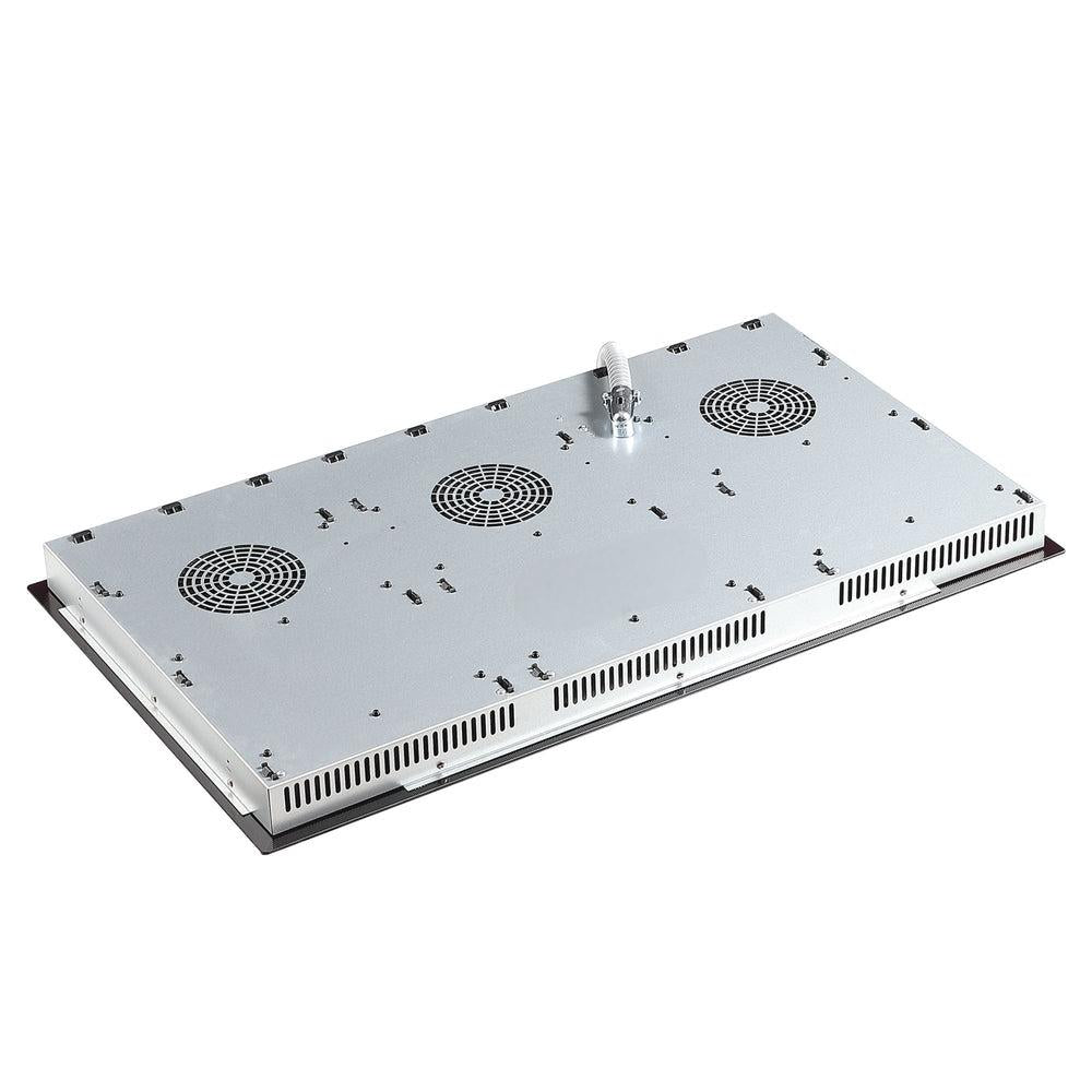 Refrigerador Yukon 36" de acero inoxidable con puertas francesas y congelador inferior