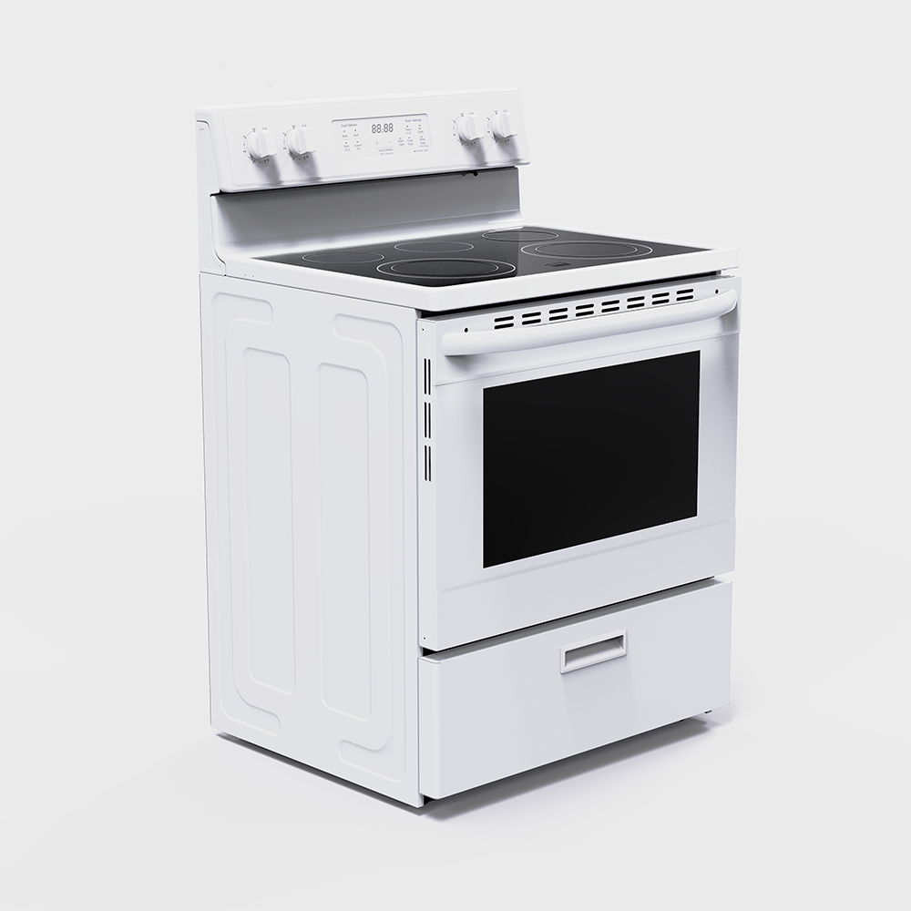 Cocina eléctrica independiente blanca Saskatchewan de 30"