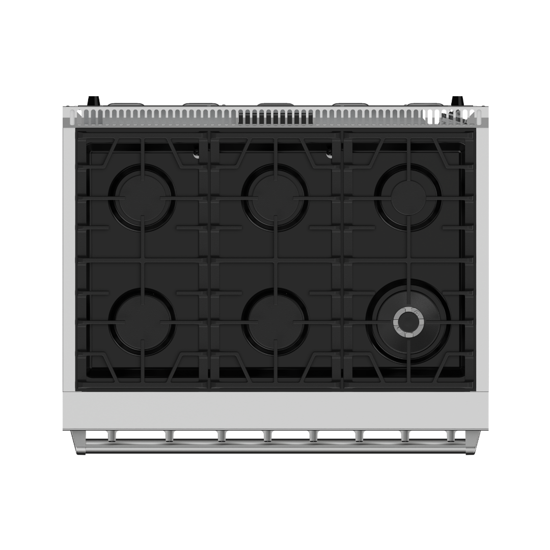 Refrigerador Yukon 36" de acero inoxidable con puertas francesas y congelador inferior