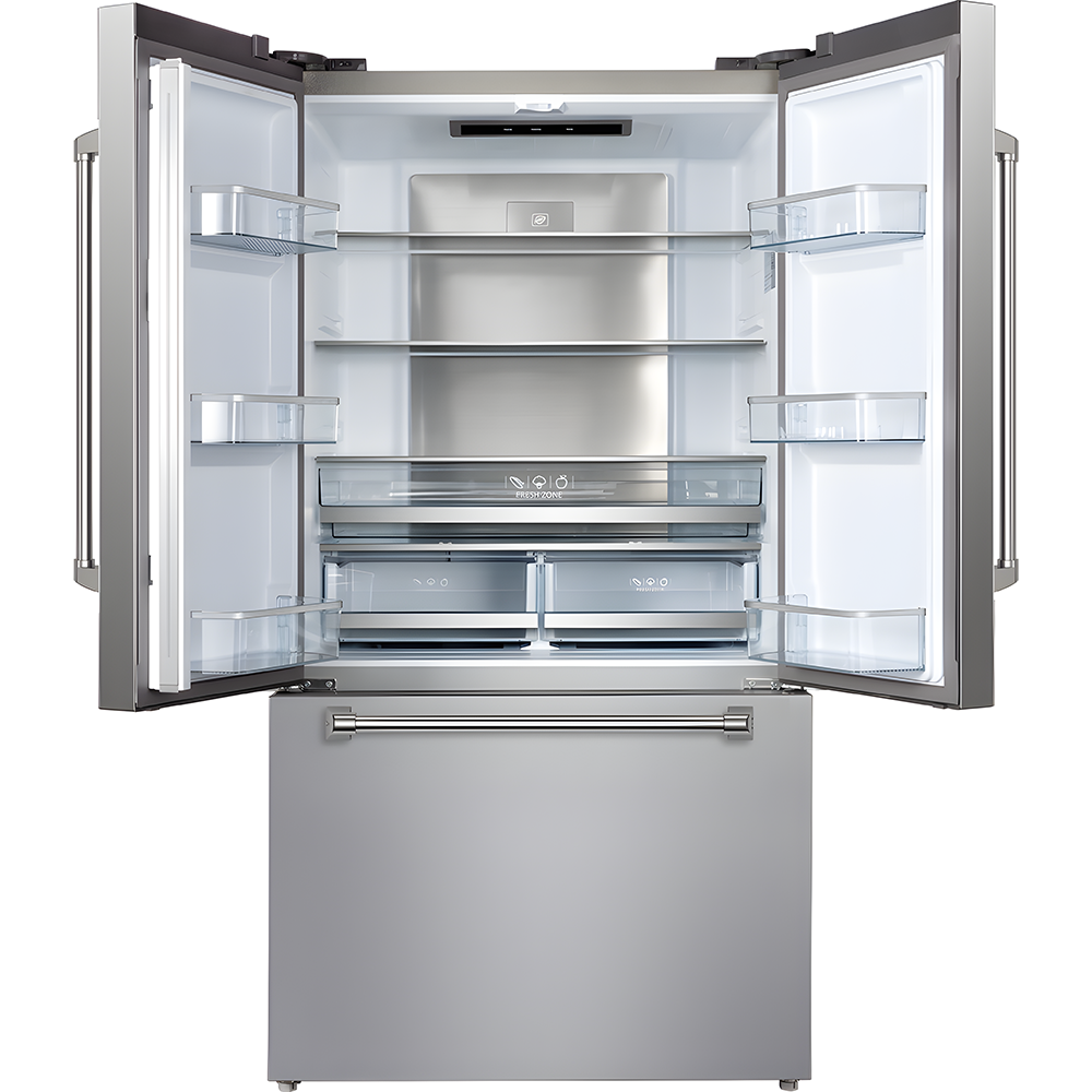 Yukon 36" Stainless Steel Depth French-Door Refrigerator with Bottom-Freezer